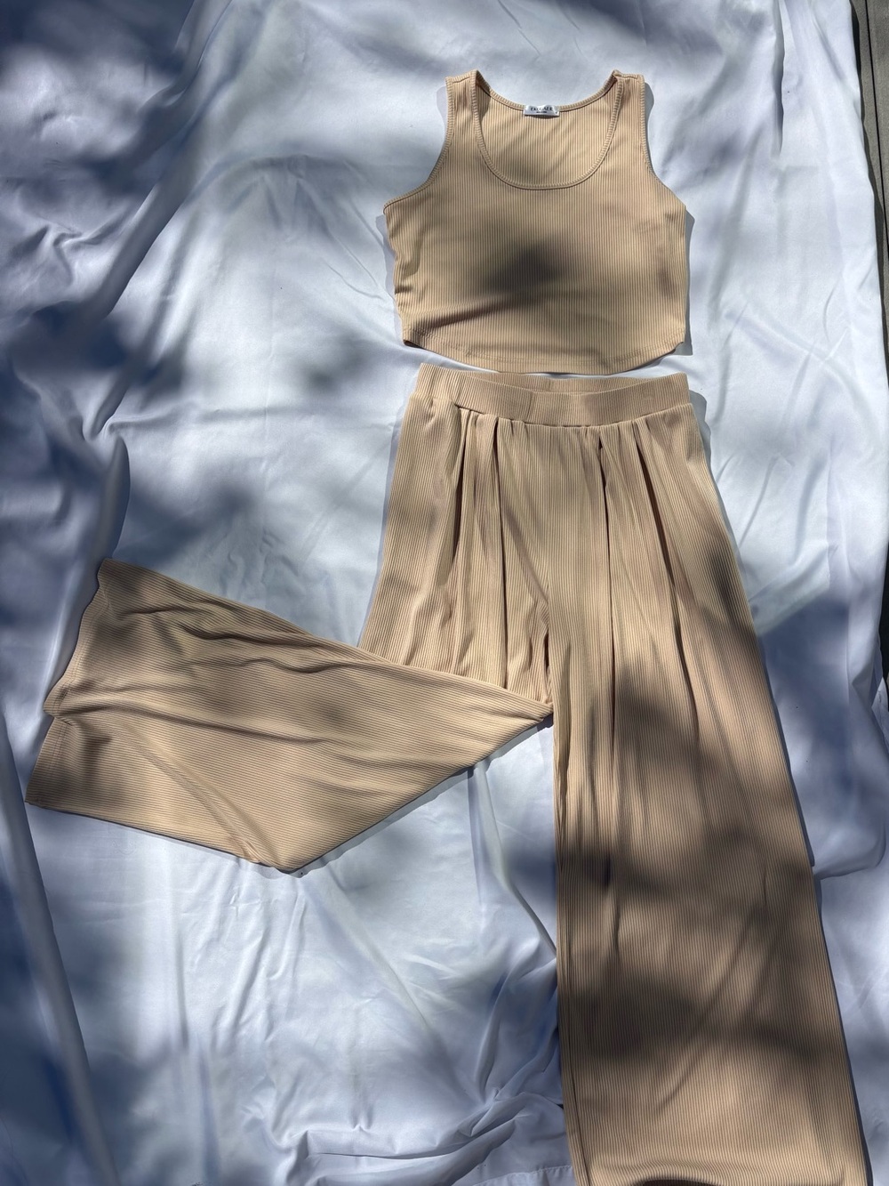 Tan Ribbed Set